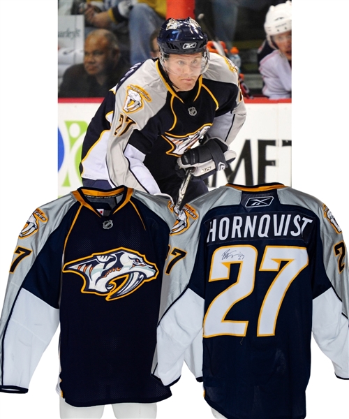 Patric Hornqvists 2009-10 Nashville Predators Signed Game-Worn Jersey with MeiGray LOA - Photo-Matched!