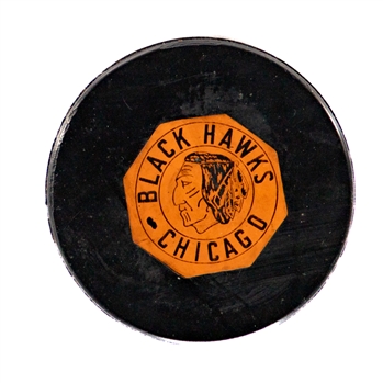 Chicago Black Hawks 1958-62 "Original Six" Art Ross Game Puck - Hawks First Team Logo Puck!