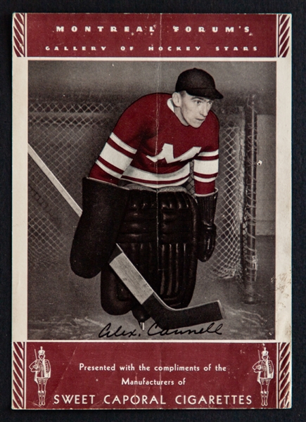 1934-35 Sweet Caporal Hockey Photo of Alec Connell 