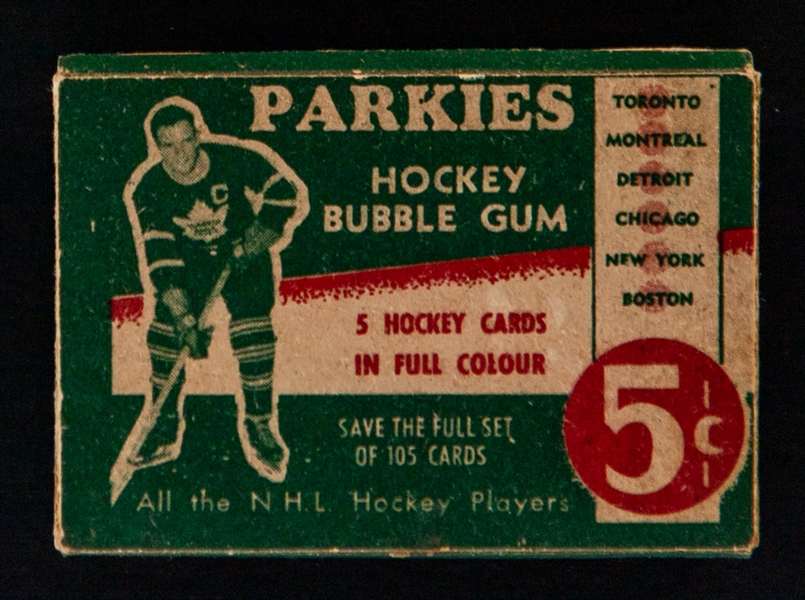1951-52 Parkhurst Hockey Card Wrapper Box (Green Variation)