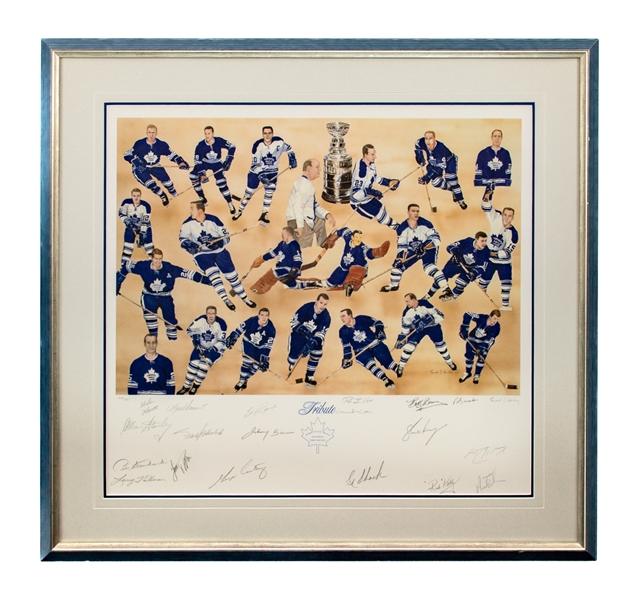 Toronto Maple Leafs 1966-67 Stanley Cup Champions 25th Anniversary "Tribute" Team-Signed Limited-Edition Framed Lithograph #218/967 with COA (31 3/4" x 30")