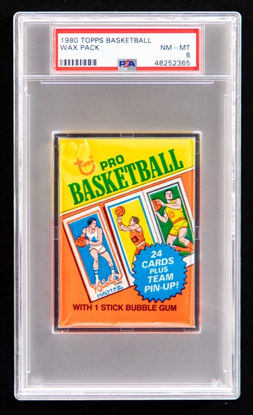 1980-81 Topps Basketball Wax Pack - Graded PSA NM-MT 8 - Larry Bird and Magic Johnson Rookie Card Year!