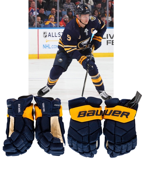 Jack Eichels 2019-20 Buffalo Sabres Game-Used Bauer Supreme 2S Pro Gloves