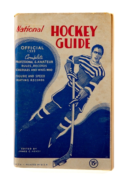 James C. Hendy 1938-39 NHL Hockey Guide