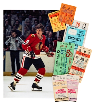 Bobby Orr with the Chicago Black Hawks 1976-77 and 1978-79 Ticket Stubs (7) Including October 19th 1978 Ticket Stub for His Last NHL Assist/Second to Last NHL Goal Game