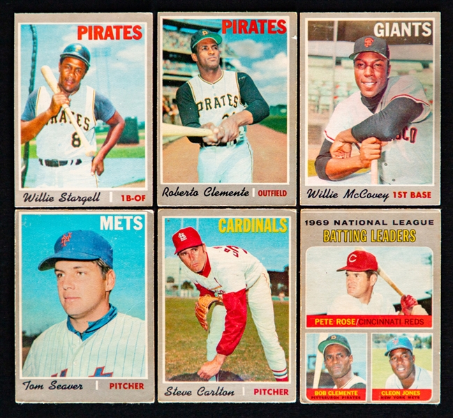 1970 O-Pee-Chee Baseball Cards (260+) Including Clemente, Robinson, Aaron, Bench, Rose, Seaver, McCovey, Carew, Jackson and Others