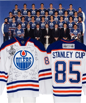Edmonton Oilers 1984-85 Stanley Cup Champions NHL Team of the Century Team-Signed Jersey with Team LOA - Signed by 30+ Inc. Gretzky, Messier, Coffey, Fuhr and Anderson