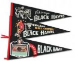 Collection of Three Chicago Black Hawks Pennants