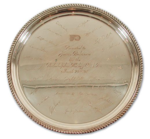 1971 Philadelphia Flyers Silver Tray Presented to Jean Beliveau (14")