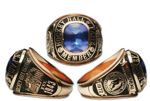 Jean Beliveaus Hockey Hall of Fame Gold Ring