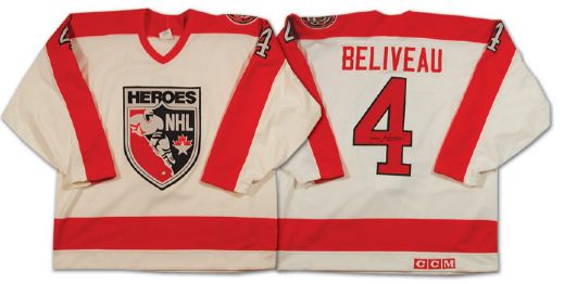 Jean Beliveaus 1991 Autographed NHL Heroes Jersey