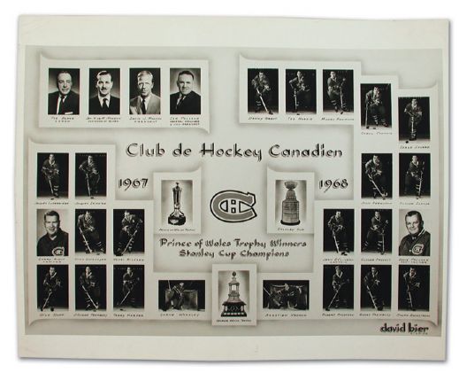 Jean Beliveaus 1967-68 Montreal Canadiens Team Photo (14" x 11")
