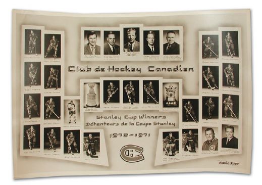 Jean Beliveaus 1970-71 Montreal Canadiens Team Photo (14" x 9 1/2")