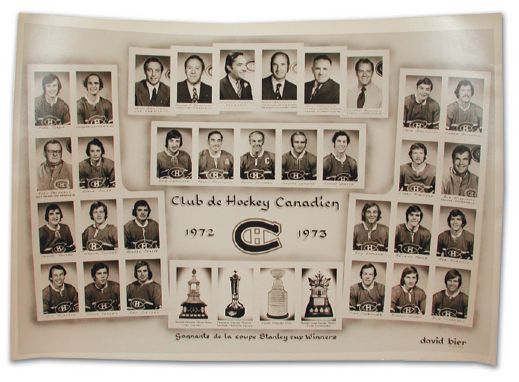 Jean Beliveaus 1972-73 Montreal Canadiens Team Photo (14" x 9 1/2")