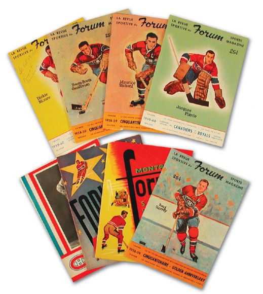 Jean Beliveaus Montreal Canadiens Program Collection of 30