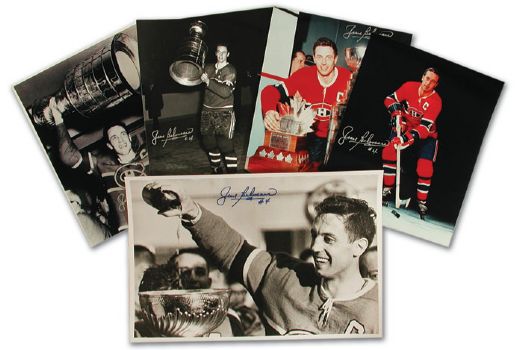 Jean Beliveau Autographed Photograph Collection of 35