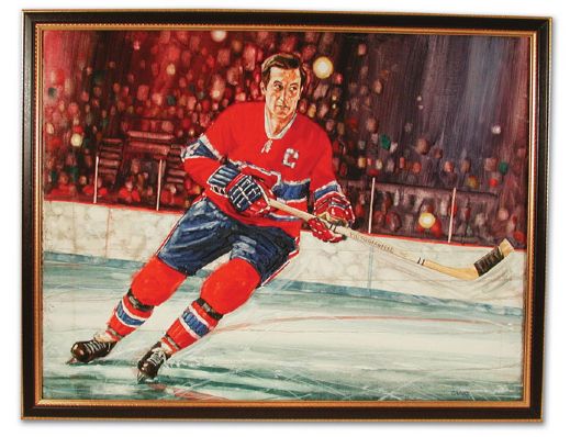 Magnificent Framed Painting of Jean Beliveau (32" x 25")