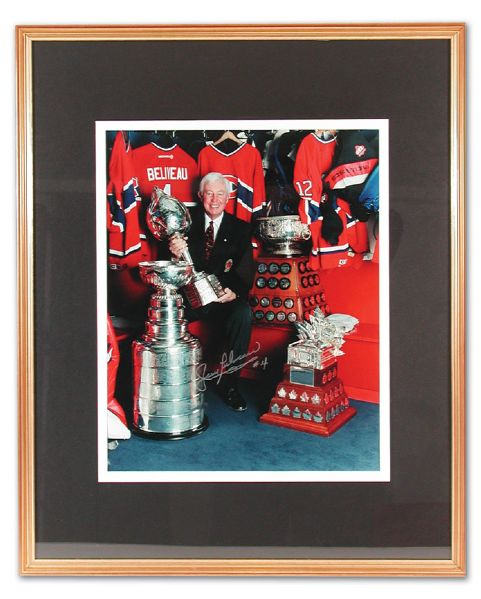 Jean Beliveaus Montreal Canadiens Ambassadors Autographed Framed Photo (26" X 31")