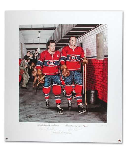 Jean Beliveau & Maurice Richard Autographed Limited Edition Lithograph (23" x 26")