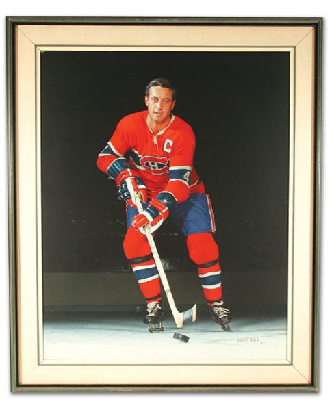 Exceptional David Bier Framed Color Photo of Jean Beliveau (30" x 36")