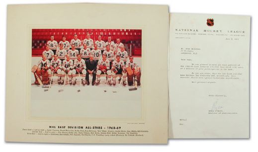 Jean Beliveaus 1968-69 NHL East Division All-Star Team Photo (14" x 12")