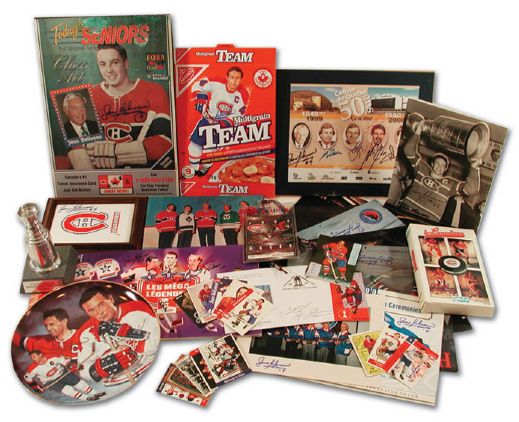 Huge Jean Beliveau Autographed Collection of 60+