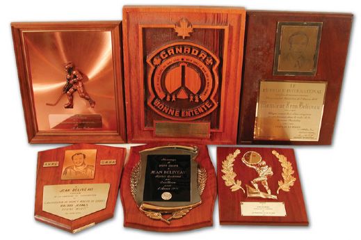 Jean Beliveaus Plaque, Certificate and Award Collection of 50+