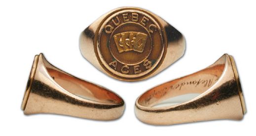 1951-52 Quebec Aces Alexander Trophy Championship Gold Ring Presented to Jean Beliveau