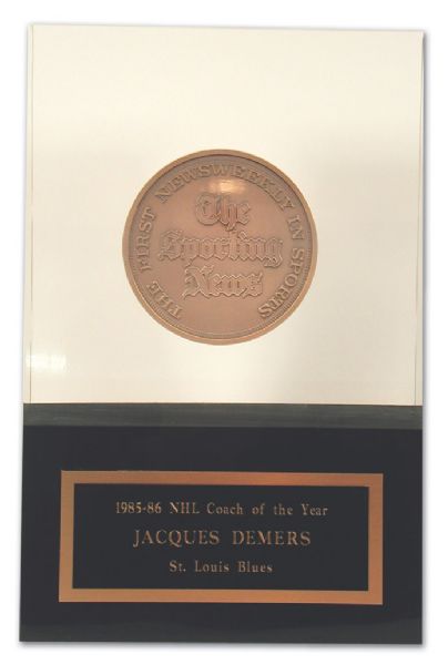 Jacques Demers 1986-87 Sporting News Coach of the Year Award (12")