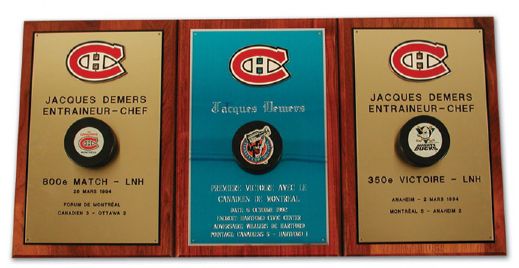 Jacques Demers Milestone Coaching Award Collection of 8