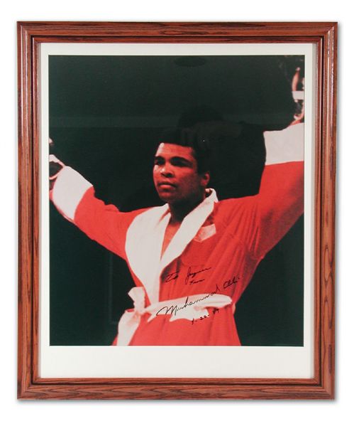Jacques Demers Autographed Muhammad Ali Framed Photo (22" x 26")