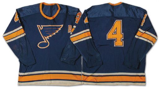 Noel Picards 1967-68 1st Year St. Louis Blues Game Worn Rookie Jersey