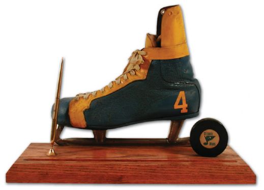  Noel Picards Blue & Yellow St. Louis Blues Game Worn Skate Display