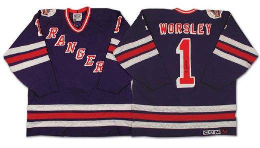 1994 New York Rangers Jersey Presented to Gump Worsley
