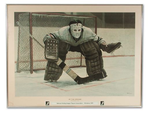 Framed Ken Danby Goaltender Lithograph Presented to Gump Worsley