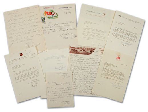 Amazing Collection of Letters and Documents Signed by Hall-Of-Famers