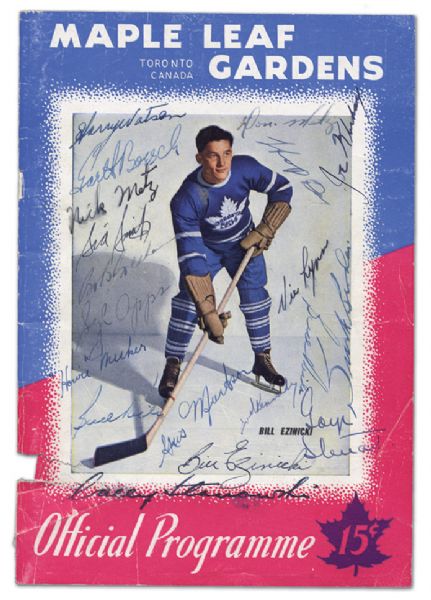 1946-47 Toronto Maple Leafs Team Signed Program Cover