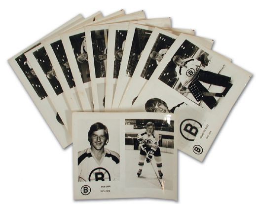 1973-74 Boston Bruins Media Photo Collection of 11 Including Orr