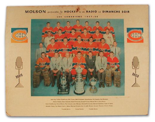 1958 Montreal Canadiens Advertising Display (28" x 22")