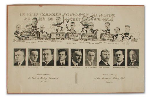 Rare 1924 Montreal Canadiens Christmas Card (22" x 14")