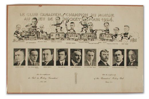 Rare 1924 Montreal Canadiens Christmas Card (22" x 14")