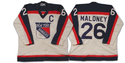 Dave Maloneys 1970s New York Rangers Game Worn Jersey