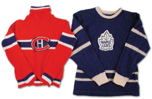 Circa 1950 Montreal Canadiens and Toronto Maple Leafs Wool Outfits