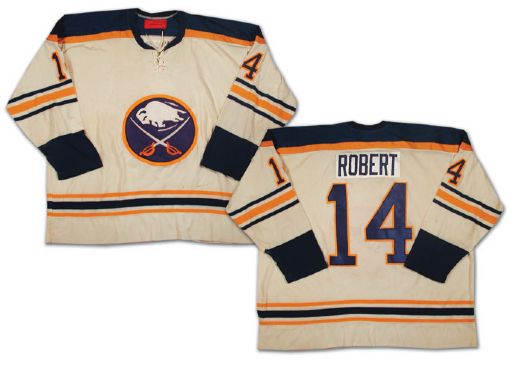 René Roberts 1975-76 Buffalo Sabres Game Worn, Video Matched Jersey   ADDENDUM