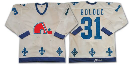 Early 1980s Michel  Bolduc Quebec Nordiques Game Worn Jersey