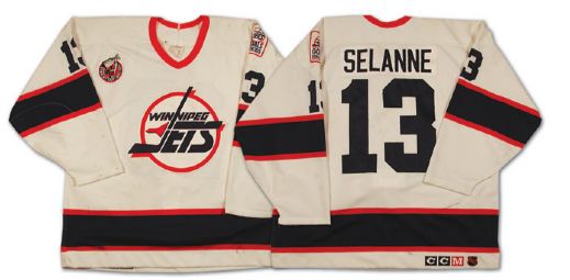 Teemu Selannes 1992-93 Rookie Autographed Game Worn Winnipeg Jets Jersey ADDENDUM