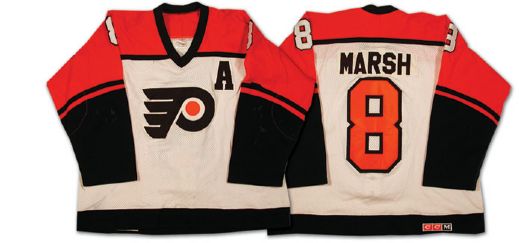 Brad Marshs 1987 Philadelphia Flyers Game Worn Jersey