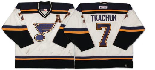 Keith Tkachuks 2003-04 St. Louis Blues Playoff Game Worn Jersey