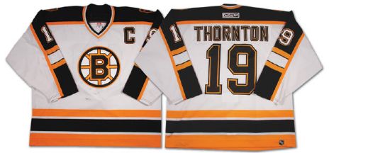  Joe Thorntons 2003-04 Boston Bruins Game Worn Playoff Jersey  ADDENDUM