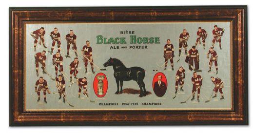 1934-35 Stanley Cup Champion Montreal Maroons Black Horse Ale Advertising Piece